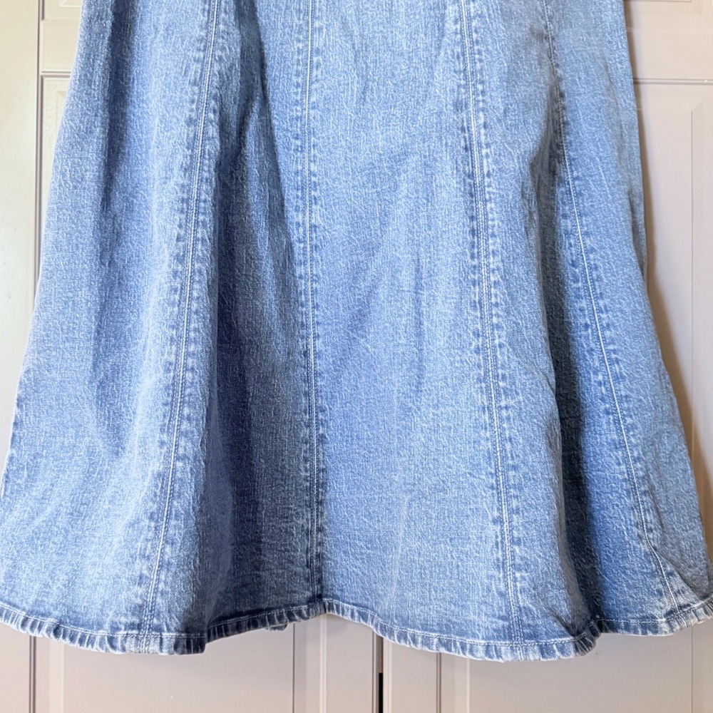 Abercrombie & Fitch Mila Denim Midi Dress, Medium Wash, LP - Picture 6 of 11